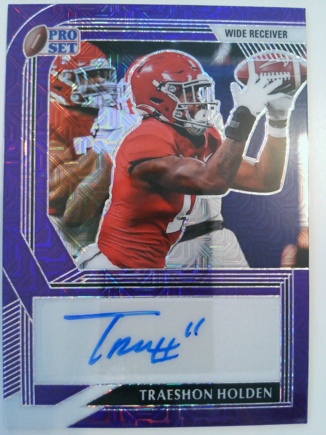 2022 Leaf Pro Set Purple Autograph 13/15 Traeshon Holden #PA-TH2