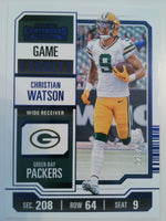 2023 Panini Contenders Game Ticket Blue 223/499 Christian Watson #37