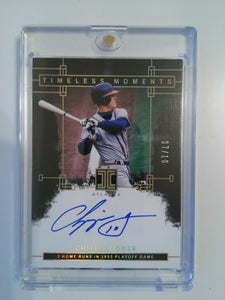 2024 Panini Impeccable Baseball Timeless Moments Signatures Holo Gold 07/10 Chipper Jones #TMS-CJ