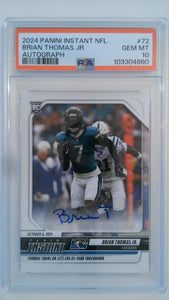 2024 Panini Instant NFL Autograph 5/99 Brian Thomas Jr. #72 PSA 10