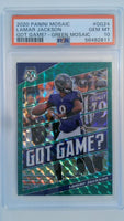 2020 Panini Mosaic Got Game? - Green Mosaic Lamar Jackson #GG24 PSA 10