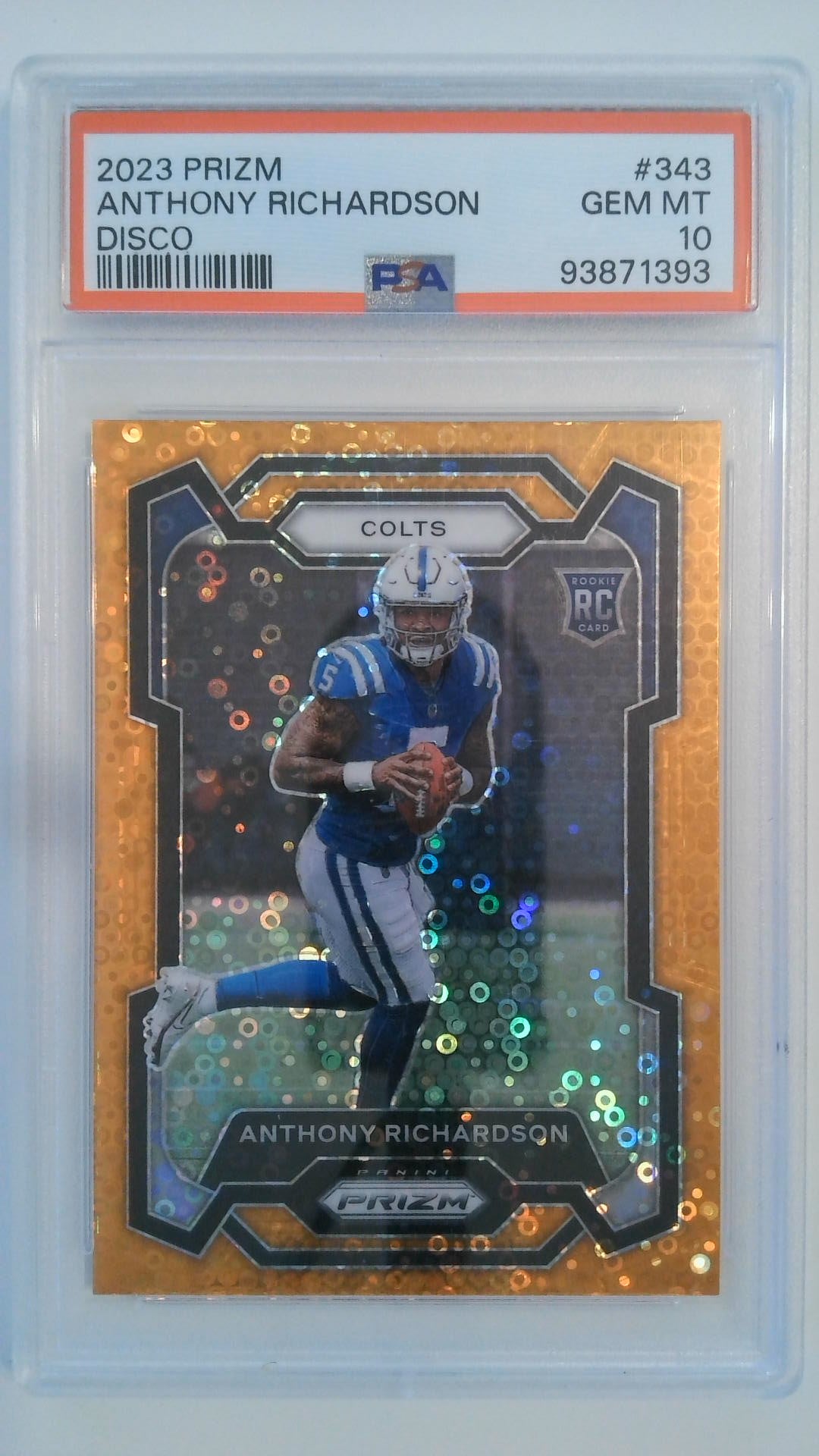 2023 Prizm Disco Anthony Richardson #343 PSA 10
