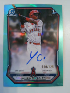 2026 Bowman Chrome Prospect Autographs Aqua Refractor 110/125 Yojancel Cabrera #CPA-TCA