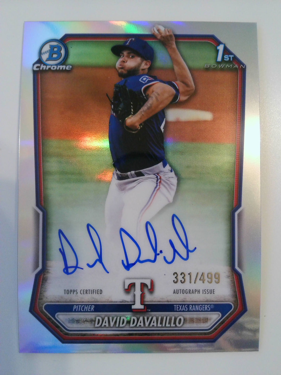 2026 Bowman Chrome Prospect Autographs Refractor 331/499 David Davalillo #CPA-DDA