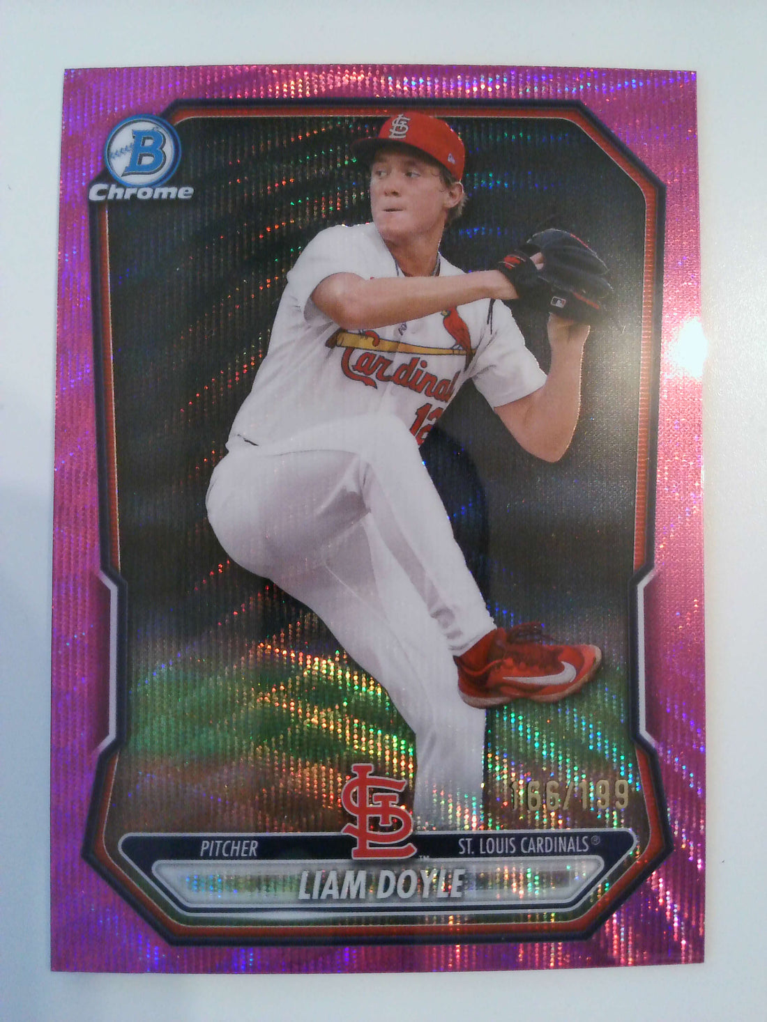 2026 Bowman Chrome Prospects Fuchsia Wave 166/199 Liam Doyle #BCP-10