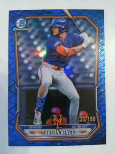 2026 Bowman Chrome Blue Reptilian Refractor 133/150 Carson Benge #BCP-111