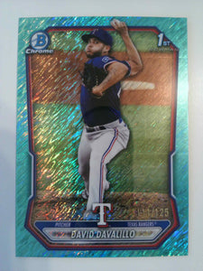 2026 Bowman Chrome Prospects Aqua Shimmer Refractor 111/125 David Davalillo #BCP-42