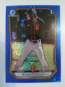 2026 Bowman Chrome Prospects Blue Shimmer 062/150 Carlos Gutierrez #BCP-14