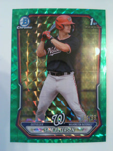 2026 Bowman Chrome Prospects Geometric Green 64/99 Sam Petersen #BCP-122
