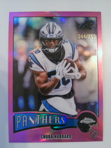2025 Topps Chrome NFL 1975 Topps Pink Refractor 044/250 Chuba Hubbard #1975-5