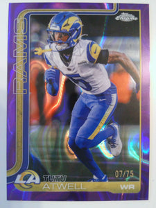 2025 Topps Chrome NFL Purple Lava Refractor 07/75 Tutu Atwell #167