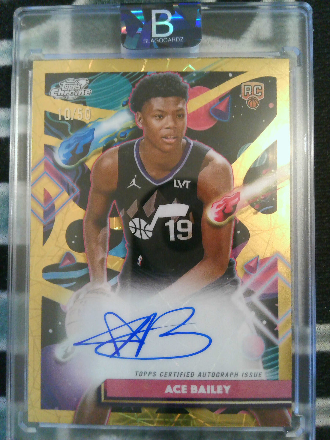 2025-26 Topps Cosmic Chrome Autographs Gold Interstellar Refractor 10/50 Ace Bailey #CCA-AB RC