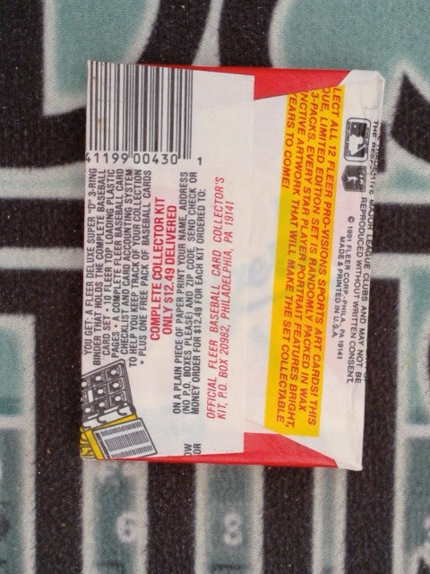 1991 FLEER BASEBALL UNOPENED WAX PACK
