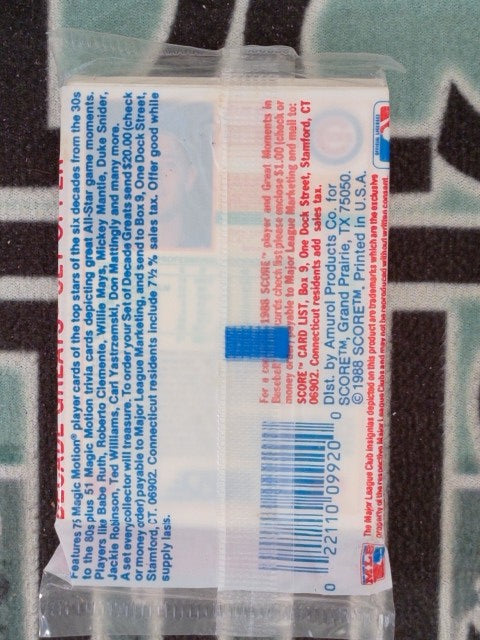 1988 SCORE BASEBALL SEALED PACK