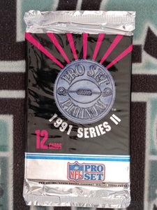 1991 PRO SET PLATINUM SERIES II FOOTBALL 12 CARD PACK