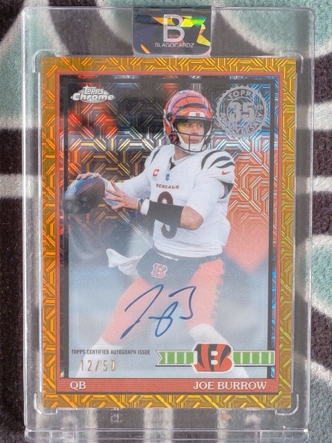 2026 Topps NFL 1991 Chrome Silver Pack Mojo Autograph Gold 12/50 Joe Burrow #91TC-21