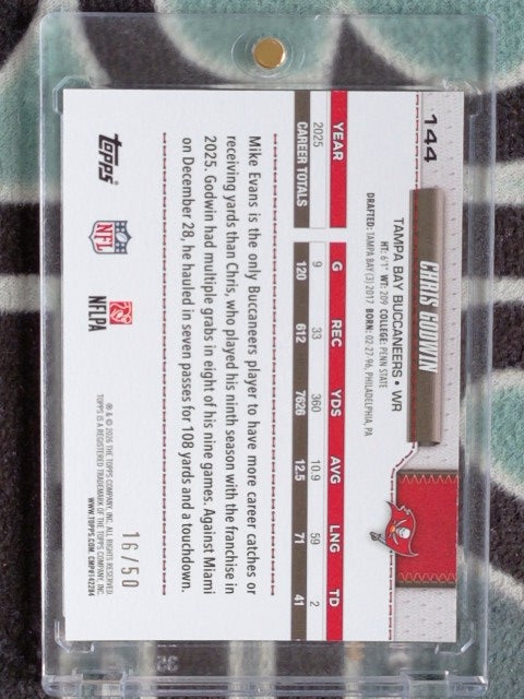 2026 Topps NFL Canvas 16/50 Chris Godwin #144