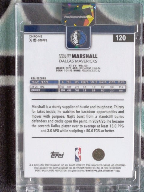 2025-26 Topps Chrome Update Black 05/10 Naji Marshall #120