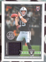 2026 Topps NFL 1991 Football Rookie Relic Card Fernando Mendoza #91RR-FM RC