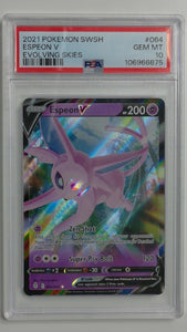 2021 Pokemon SWSH Evolving Skies Espeon V #064 PSA 10