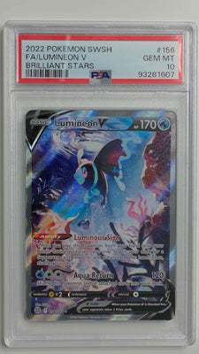 2022 Pokemon SWSh Brilliant Stars FA/Lumineon V #156 PSA 10