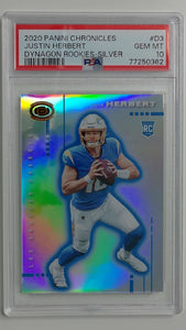 2020 Panini Chronicles Dynagon Rookies-Silver Justin Herbert #D3 RC PSA 10