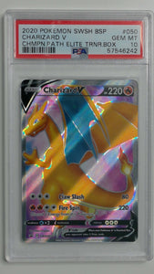 2020 Pokemon SWSH BSP Chmpn. Path Elite Trainer Box Charizard V #050 PSA 10