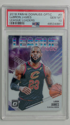 2018 Panini Donruss Optic League Leaders LeBron James #9 PSA 10