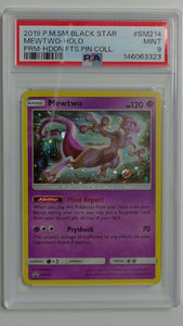 2019 P.M.SM Black Star PRM-HDDN.FTS.PIN COLL. Mewtwo-Holo #SM214 PSA 9