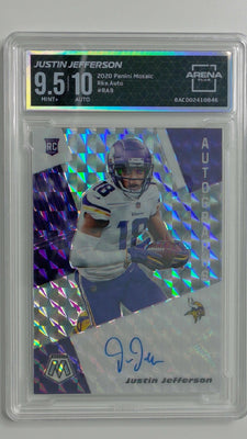 2020 Panini Mosaic Rookie Autographs Justin Jefferson #RA9 RC Arena Club 9.5/10