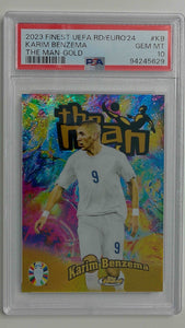 2023 Finest UAEF RD/Euro 24 The Man-Gold 50/50 Karim Benzema #KB PSA 10