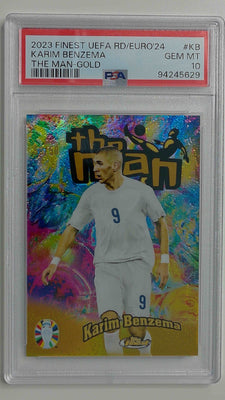 2023 Finest UAEF RD/Euro 24 The Man-Gold 50/50 Karim Benzema #KB PSA 10
