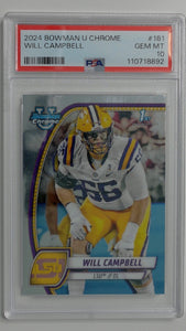 2024 Bowman U Chrome Will Campbell #181 PSA 10
