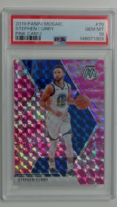 2019 Panini Mosaic Pink Camo Stephen Curry #70 PSA 10