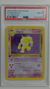 1999 Pokemon Fossil 1st Edition Hypno-Holo #8 PSA 8