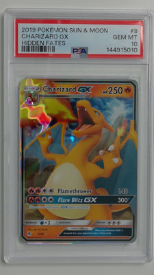 2019 Pokemon Sun & Moon Hidden Fates Charizard GX #9 PSA 10