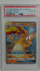 2019 Pokemon Sun & Moon Hidden Fates Charizard GX #9 PSA 10