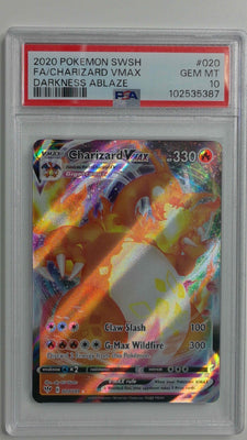 2020 Pokemon SWSH Darkness Ablaze FA/Charizard VMAX #020 PSA 10