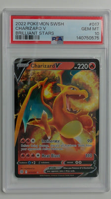 2022 Pokemon SWSH Brilliant Stars Charizard V #017 PSA 10