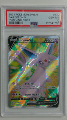 2021 Pokemon SWSH Evolving Skies FA/Espeon V #179 PSA 10