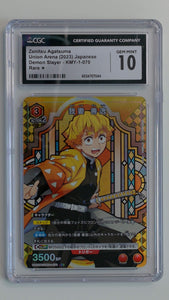 2023 Demon Slayer Union Arena JPN Rare Zenitsu Agatsuma #KMY-1-070 CGC 10
