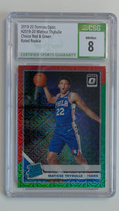 2019-20 Donruss Optic Choice Red & Green Rated Rookie Matisse Thybulle #192 RC CSG 8