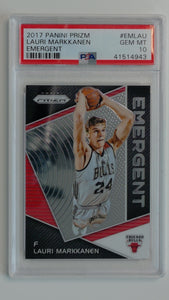 2017 Panini Prizm Emergent Lauri Markkkanen #EMLAU PSA 10