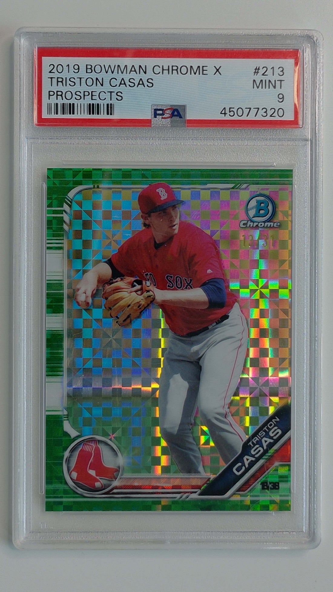 2019 Bowman Chrome X Prospects 13/31 Triston Casas Triston Casas #213 PSA 9