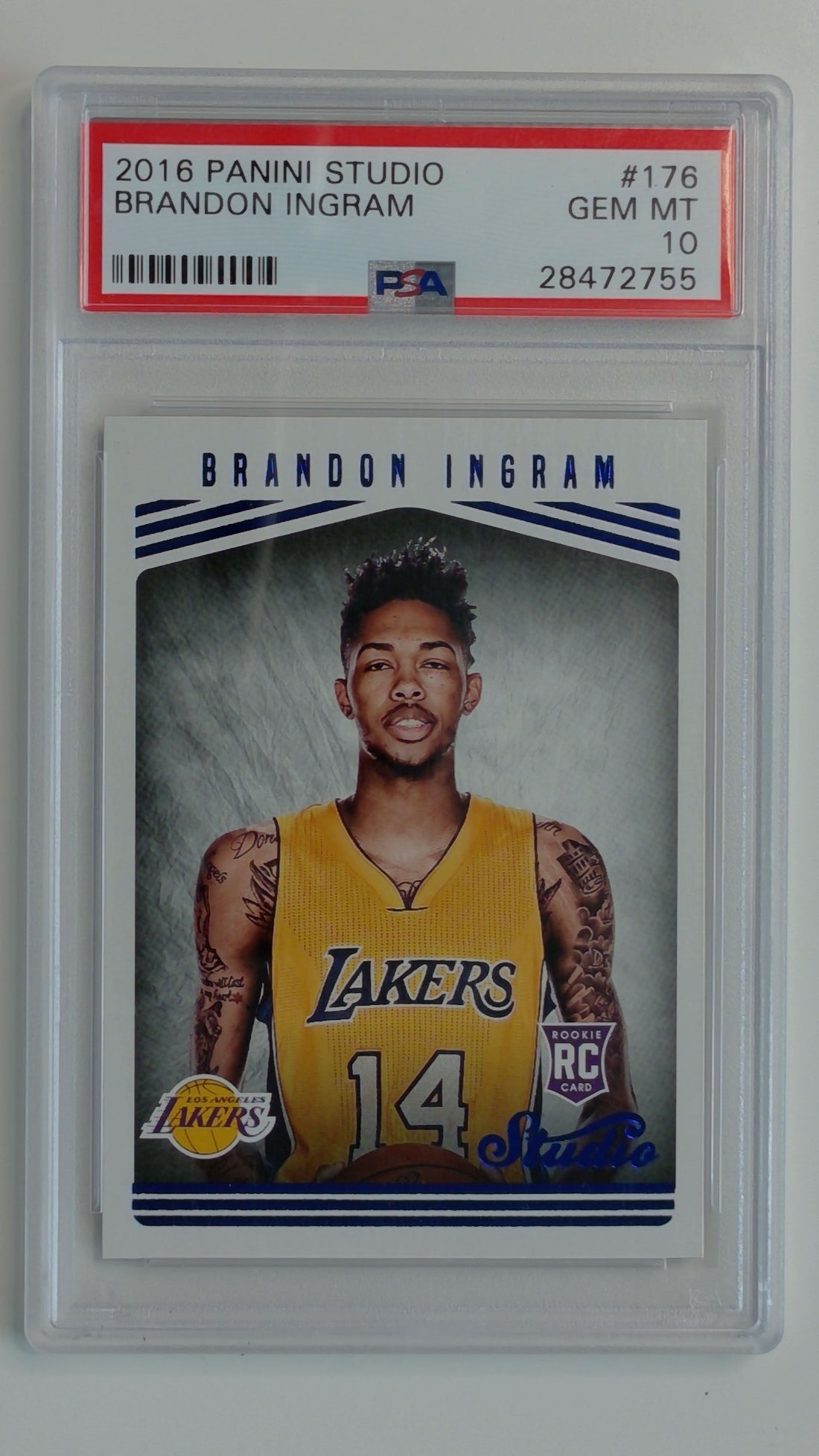 2016 Panini Studio Brandon Ingram #176 RC PSA 10