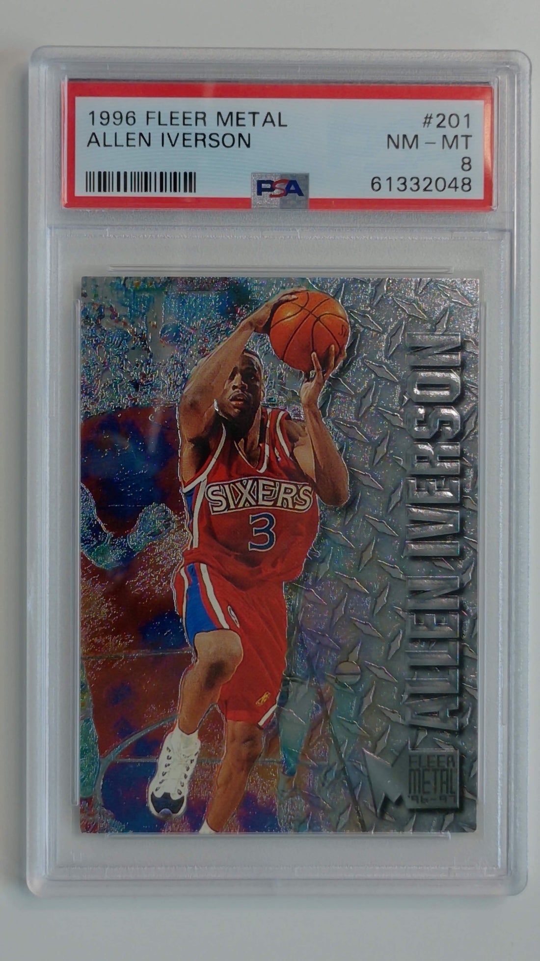 1996 Fleer Metal Allen Iversen #201 RC PSA 8