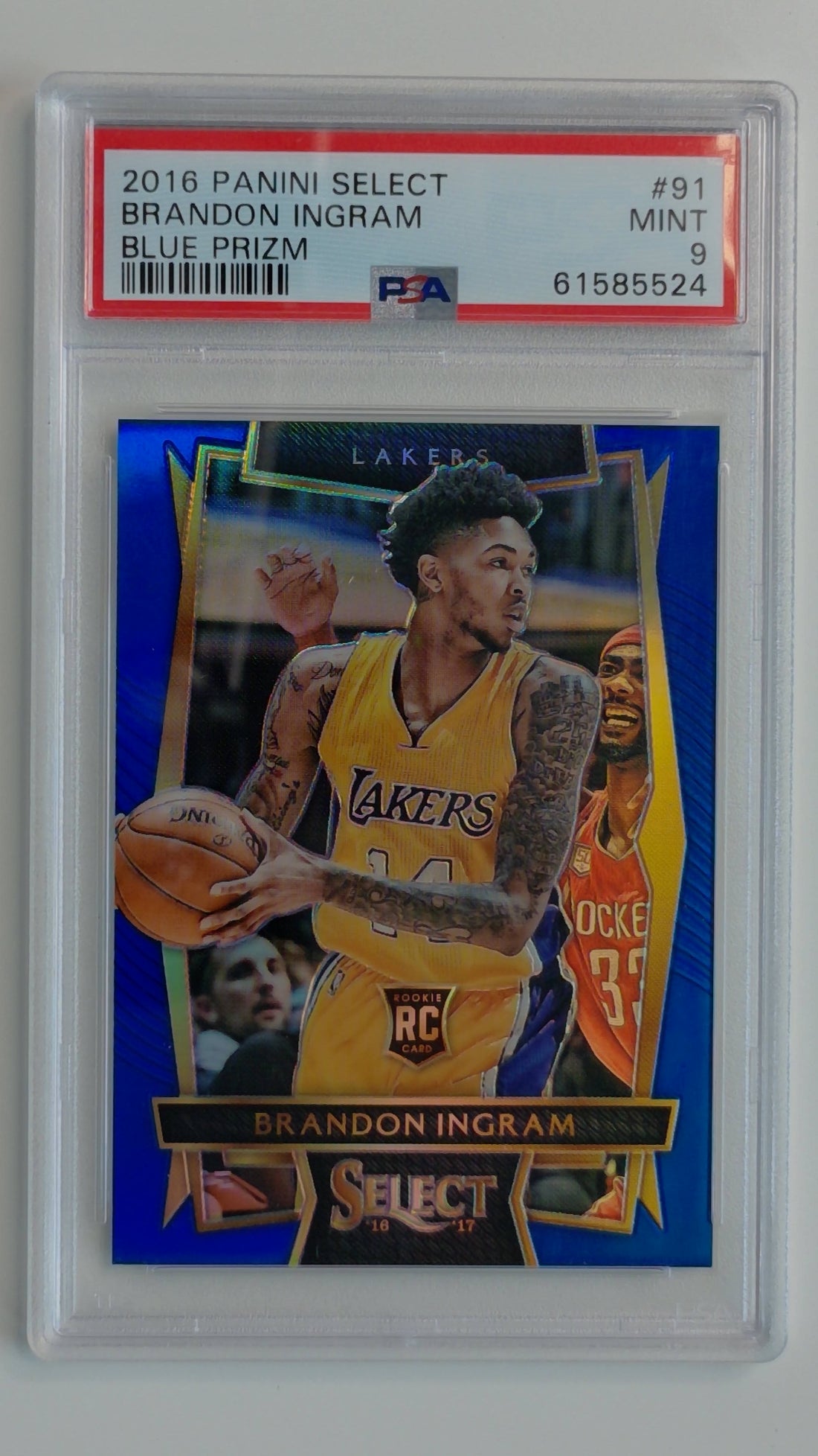 2016 Panini Select Blue Prizm 262/299  Brandon Ingram #91 RC PSA 9