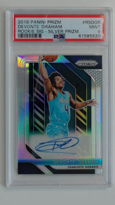 2018 Panini Prizm Rookie Signature Silver Prizm Devonte Graham #RSDGR PSA 9