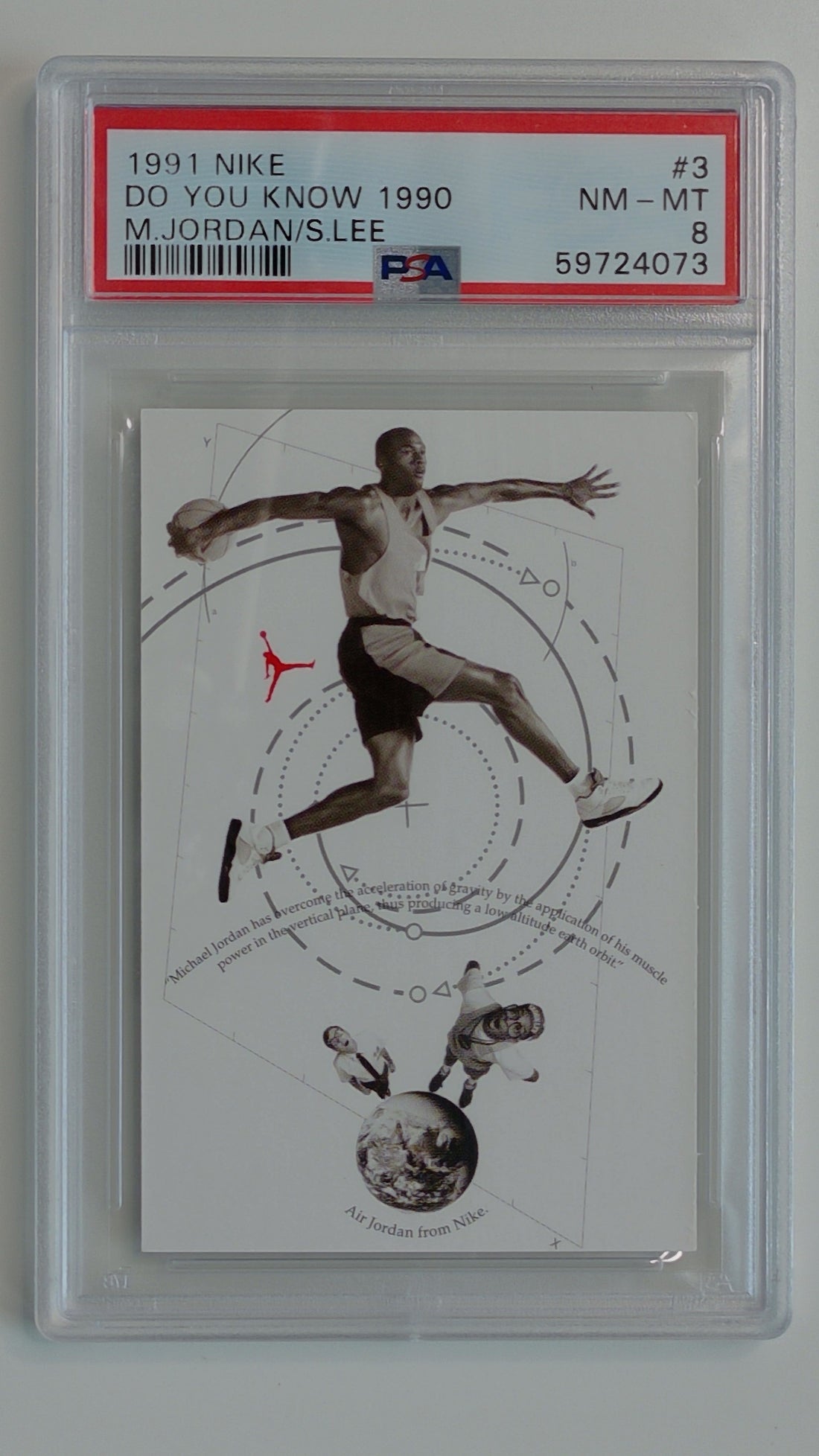 1991 Nike Do you know 1990 Michael Jordan / Mars Blackmon #3 PSA 8