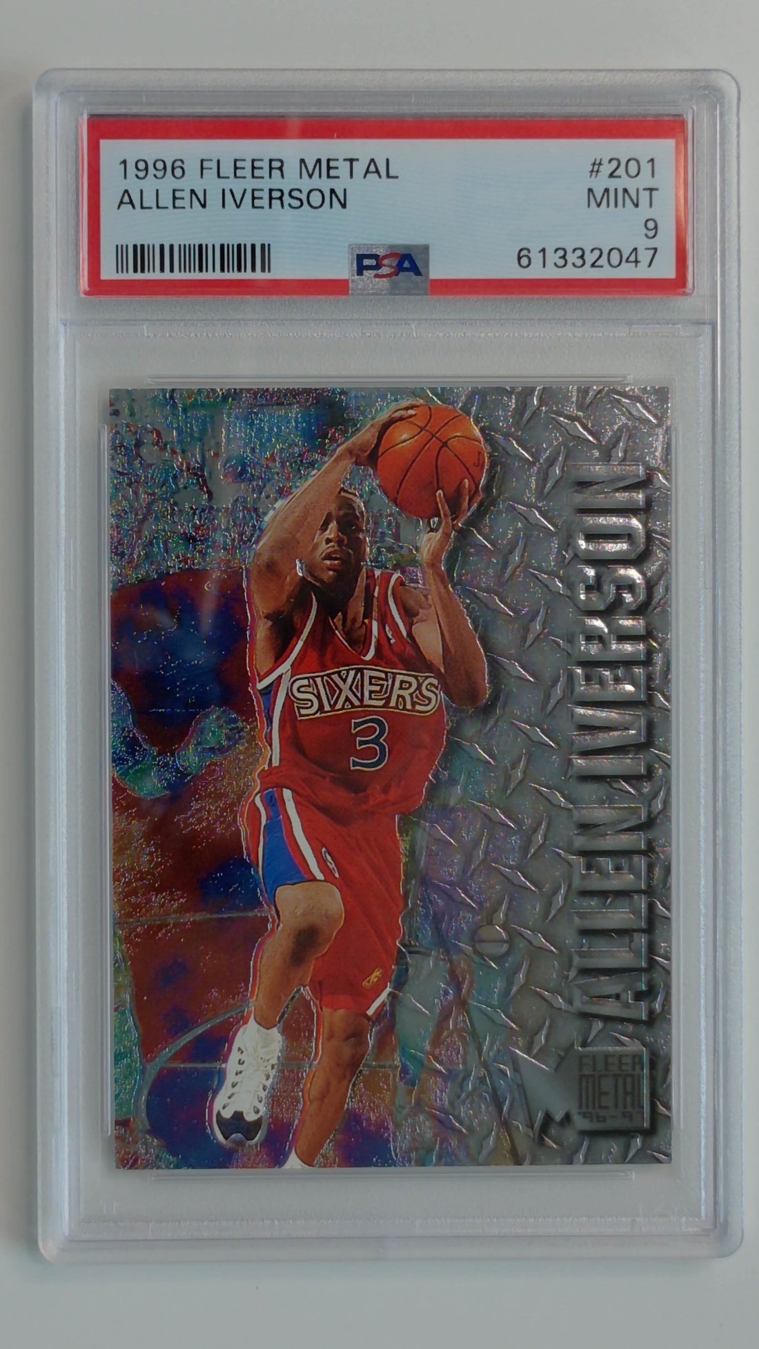 1996 Fleer Metal Allen Iverson #201 PSA 9